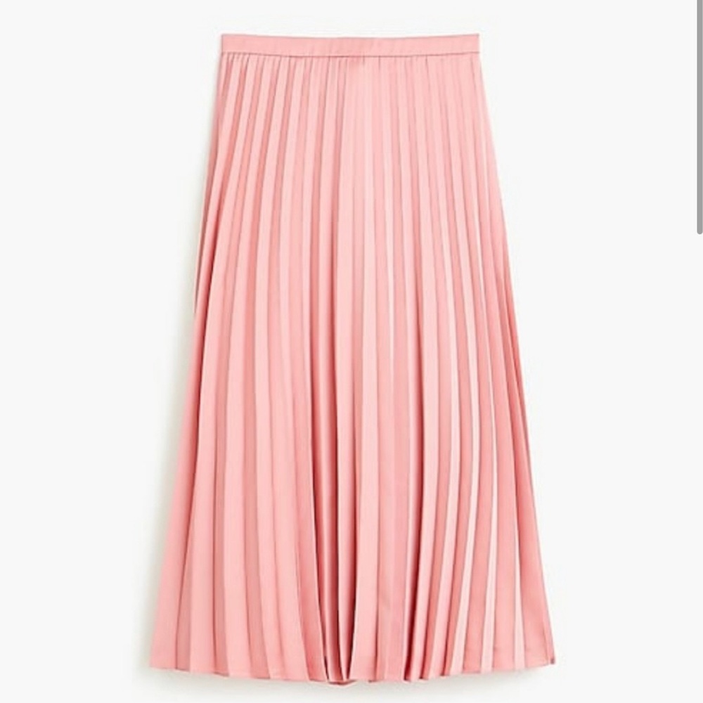 NWOT J. Crew Pink Satin Pleated Skirt | Plus Size 22